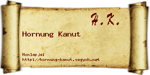 Hornung Kanut névjegykártya